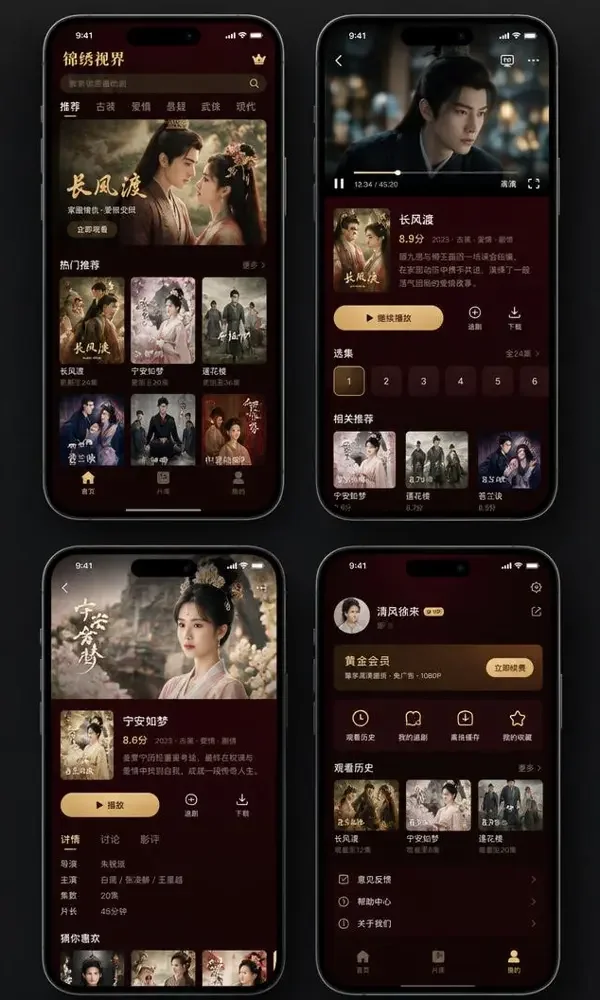 AI黄剧在线 APP 手机端界面展示